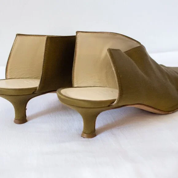Tibi Olive Green Mules - Picture 4 of 14